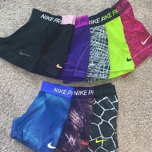 BUNDLE OF 9 XS NIKE PRO SHORTS